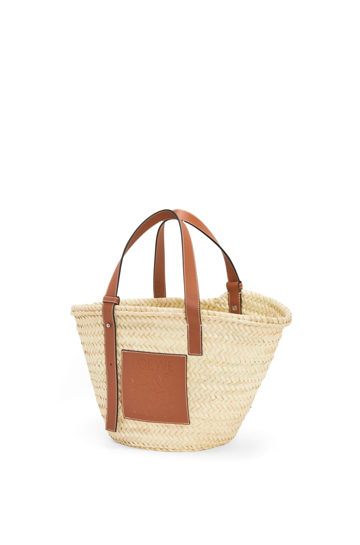 Loewe Panier en fibres de palmier et cuir de veau