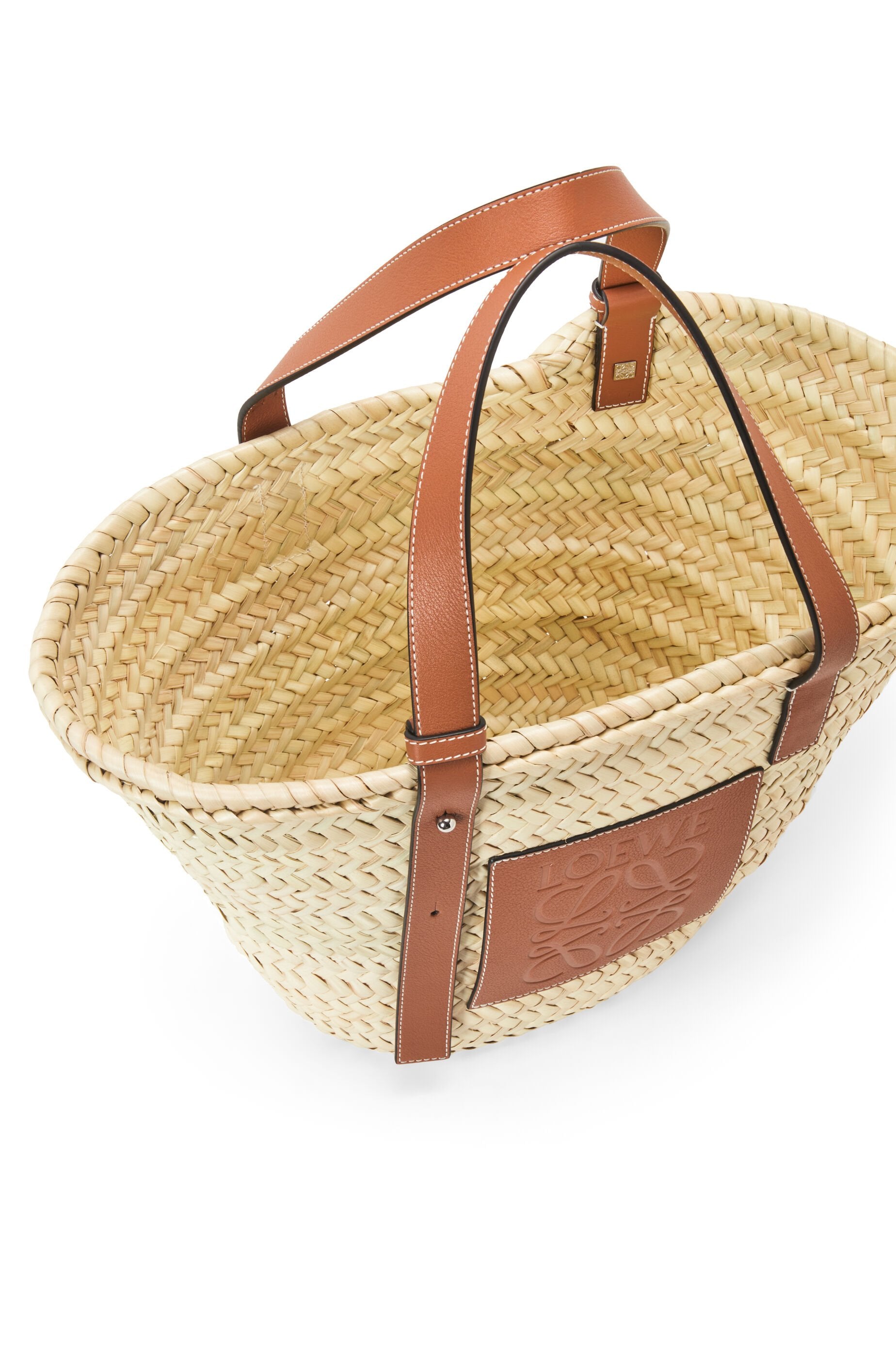 Loewe Panier en fibres de palmier et cuir de veau