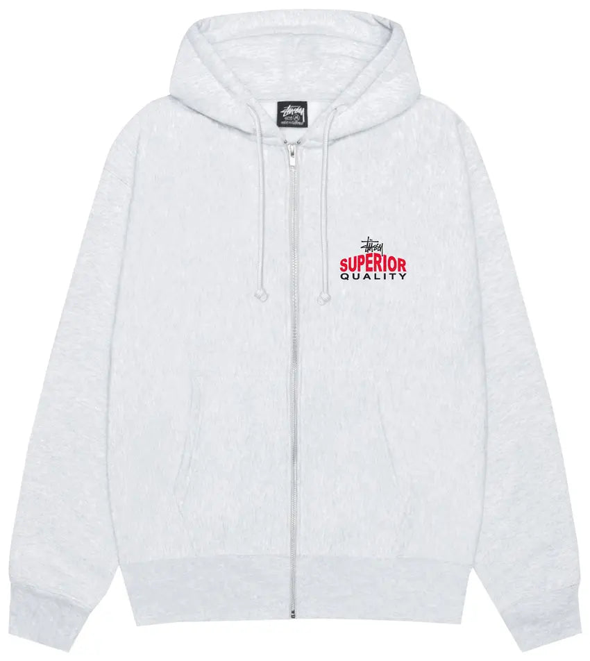 Stussy Superior Quality Zip Hoodie 'Ash Heather'