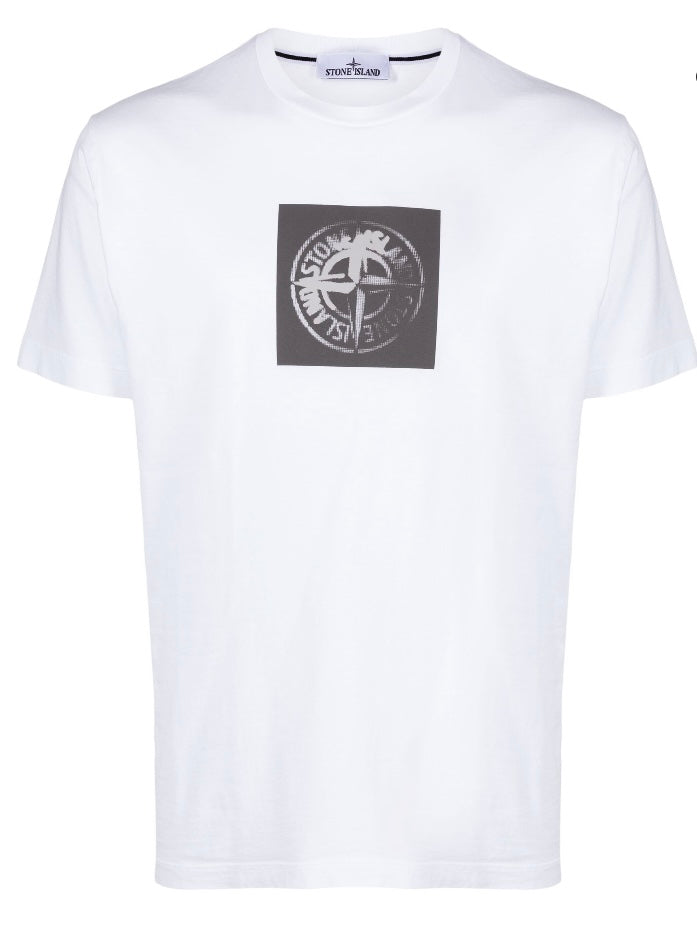 Stone Island t-shirt blanc en coton à imprimé Compass