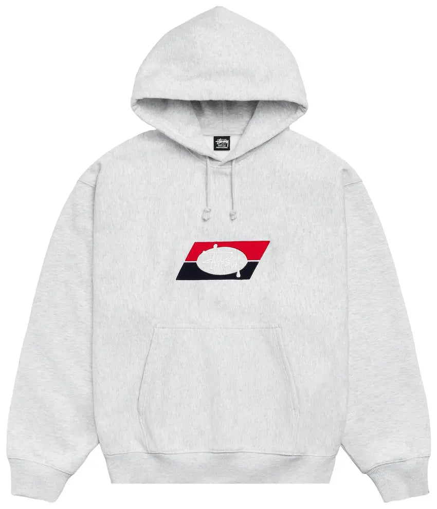 Stussy Double Stripe Embroidered Hoodie 'Ash Heather'