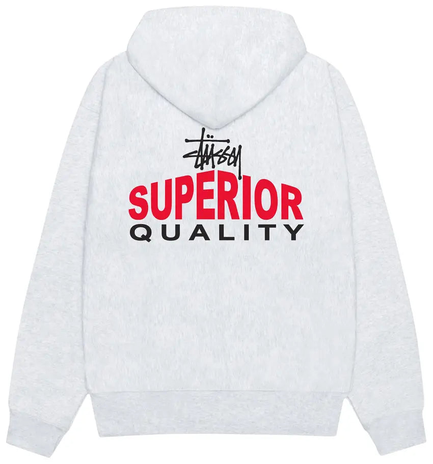 Stussy Superior Quality Zip Hoodie 'Ash Heather'