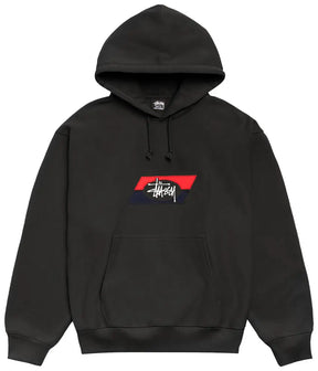 Stussy Double Stripe Embroidered Hoodie 'Black'