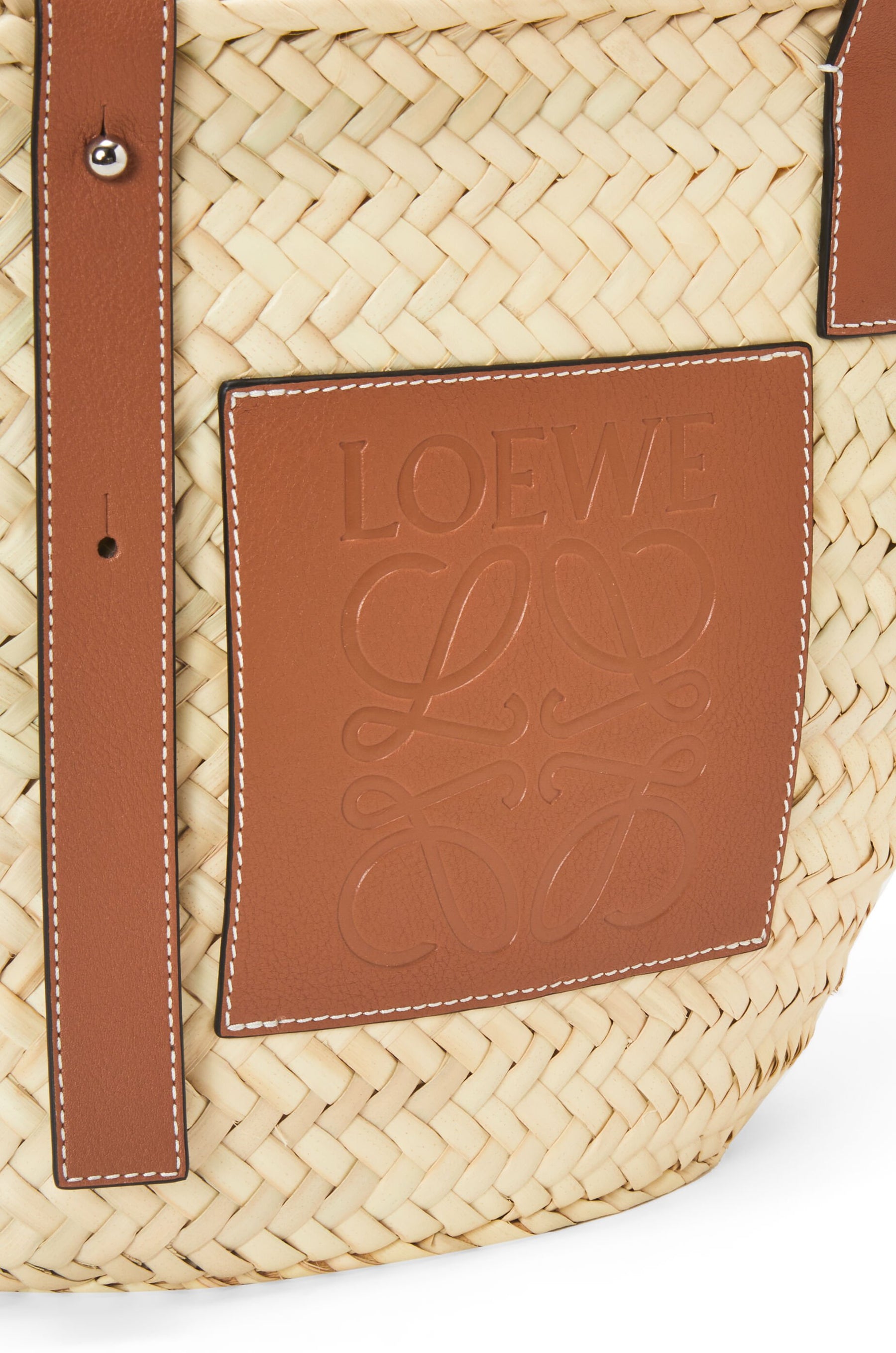 Loewe Panier en fibres de palmier et cuir de veau